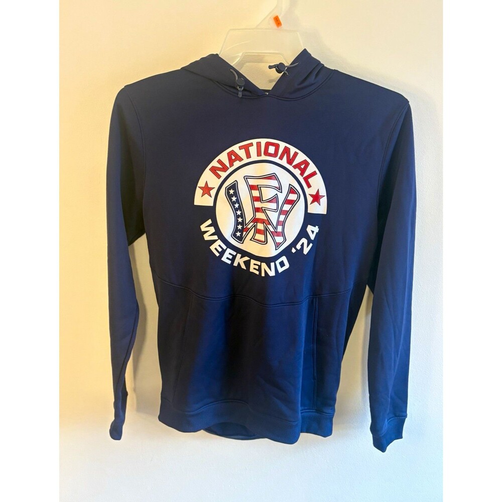 Under Armour Men’s S Blue Pullover Fleece Hoodie National Weekend 24 USA